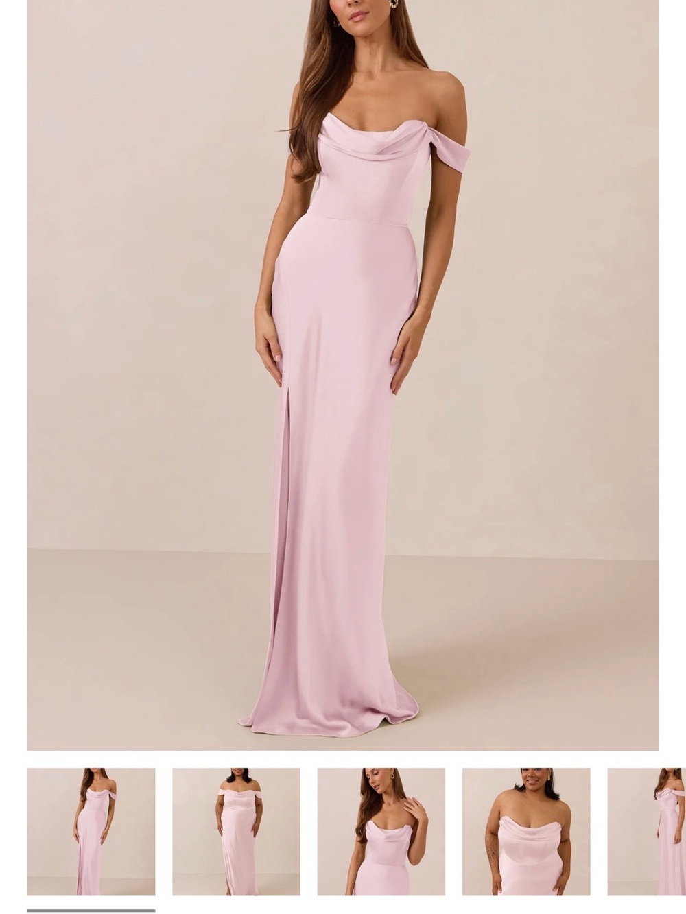 Park & Fifth Prescott Dress in Powder Pink Satin